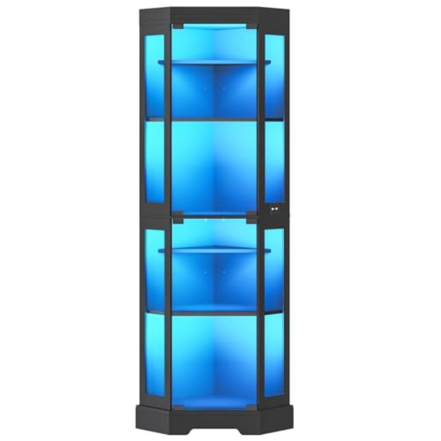 Collectible Collection - Corner display cabinet with tempered glass