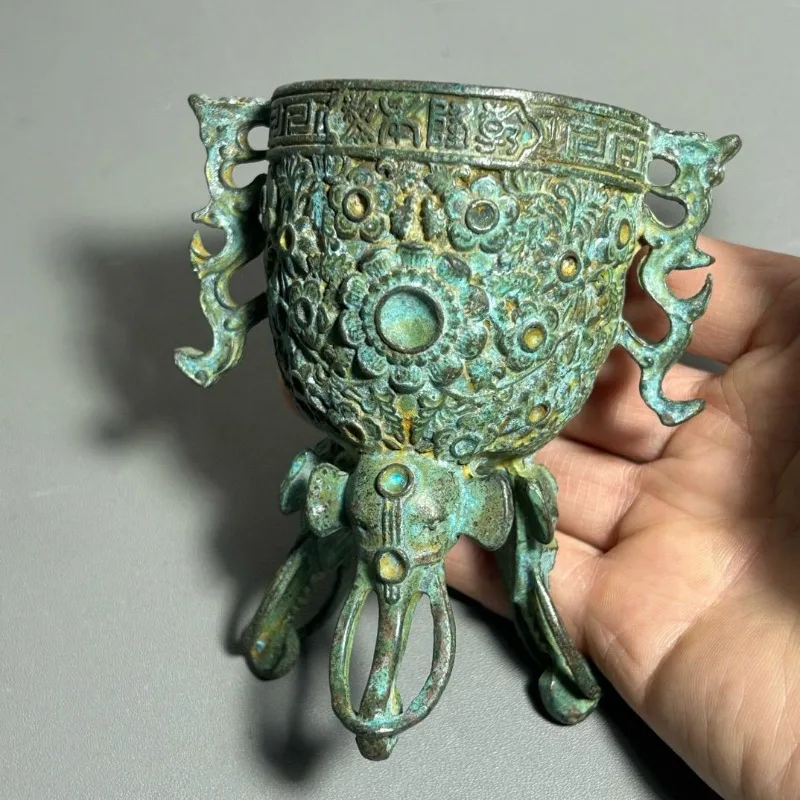 Antique Bronze Ritual Cup Doub - огляд і ціна Collectible Vintage Wine